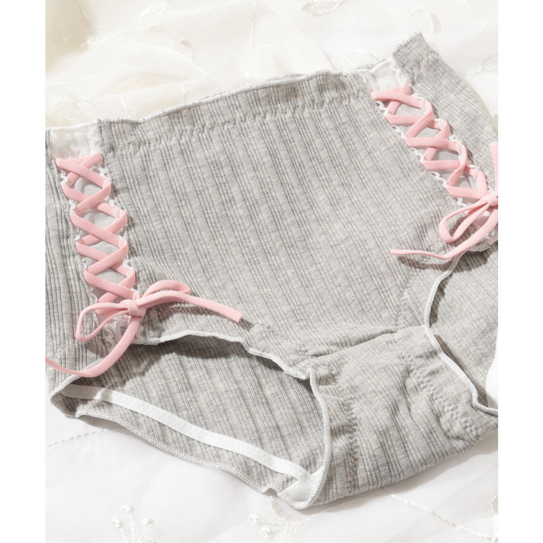 レースレディース Lace Ladies 【3枚セット】サイド レースアップ ミドル ショーツ （3枚セット） 3枚セット
