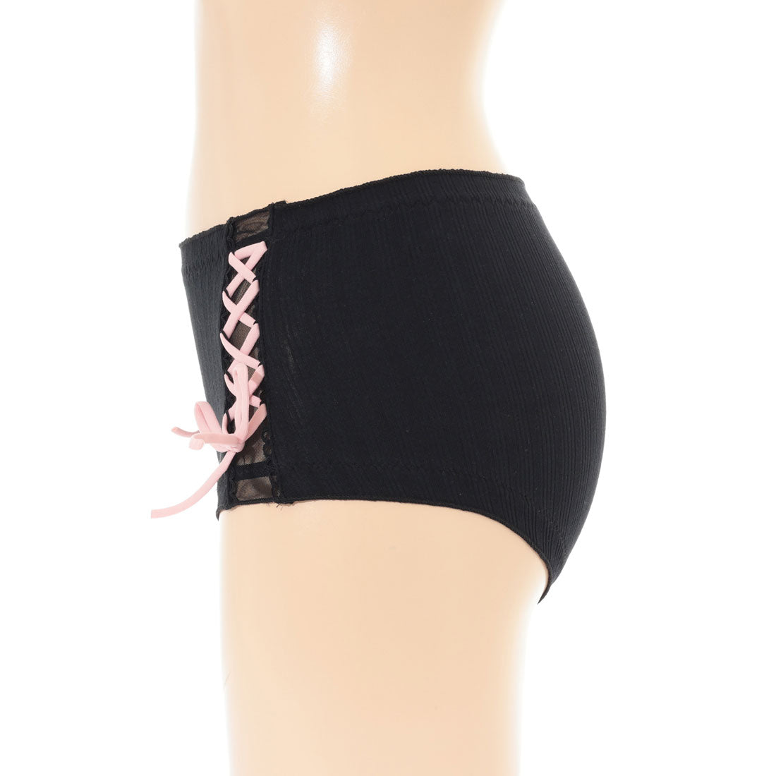レースレディース Lace Ladies 【3枚セット】サイド レースアップ ミドル ショーツ （3枚セット） 3枚セット