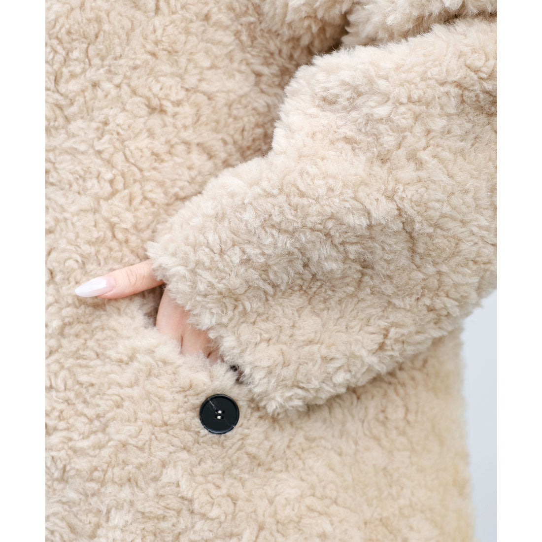 レースレディース Lace Ladies フーデット ミドル ボア ファー ジャケット （ベージュ） ベージュ