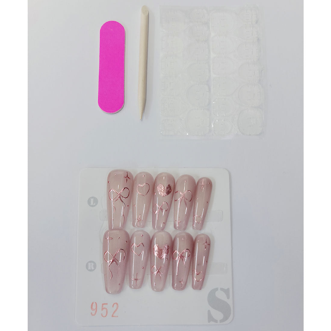 レースレディース Lace Ladies リボン ドリーム ミラー コフィン ネイルチップ【返品不可商品】 （ピンク） ピンク