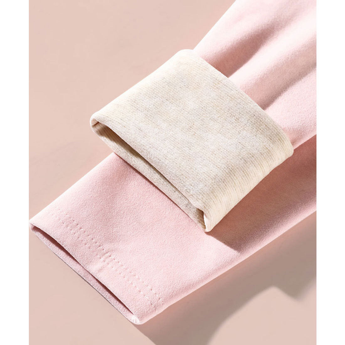 レースレディース Lace Ladies 【2点セット】クルーネック 裏起毛 厚手 長袖 インナー （ベージュ） ベージュ