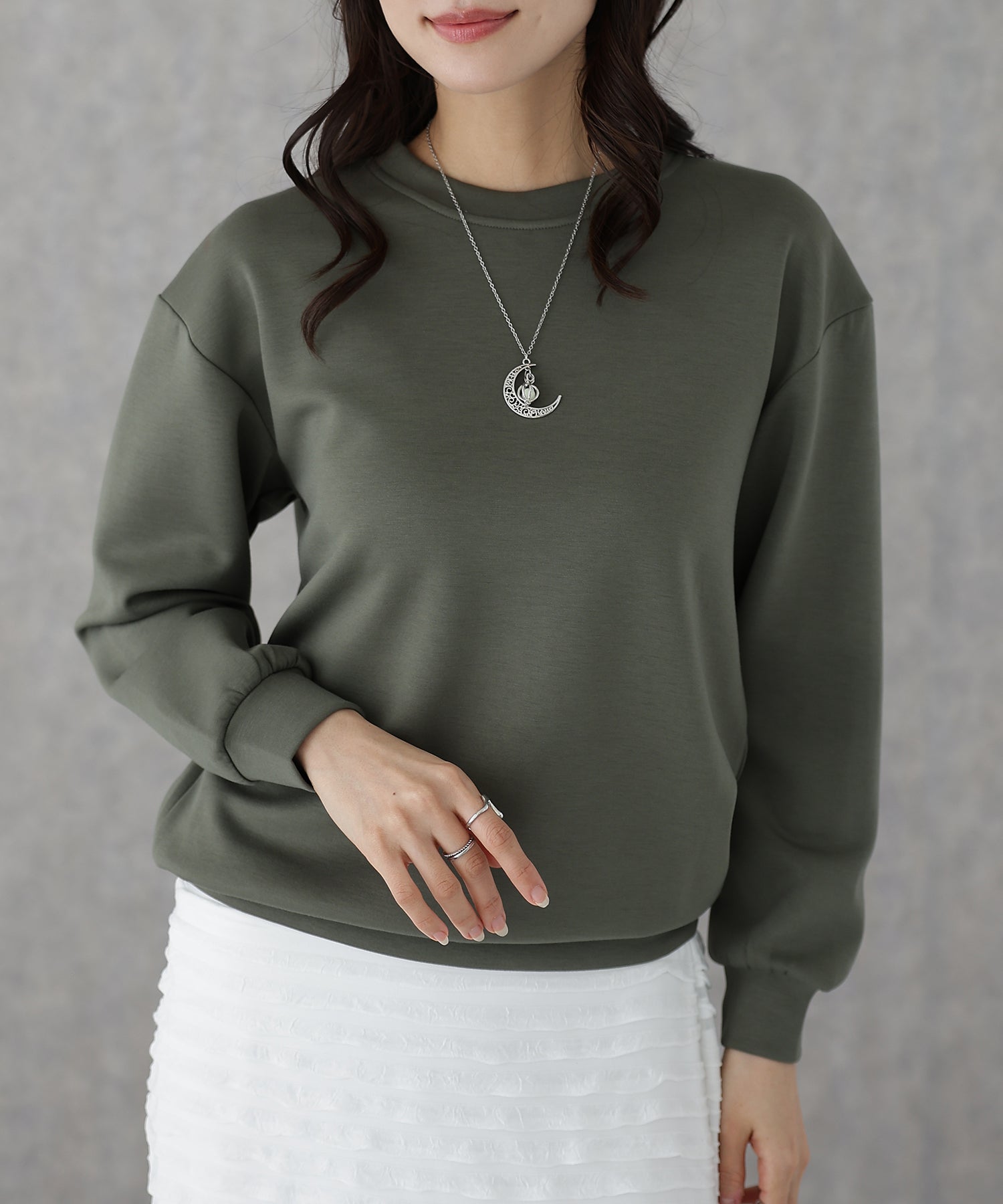 レースレディース Lace Ladies クルーネック ベーシック 長袖 スウェット プルオーバー （グリーン） グリーン