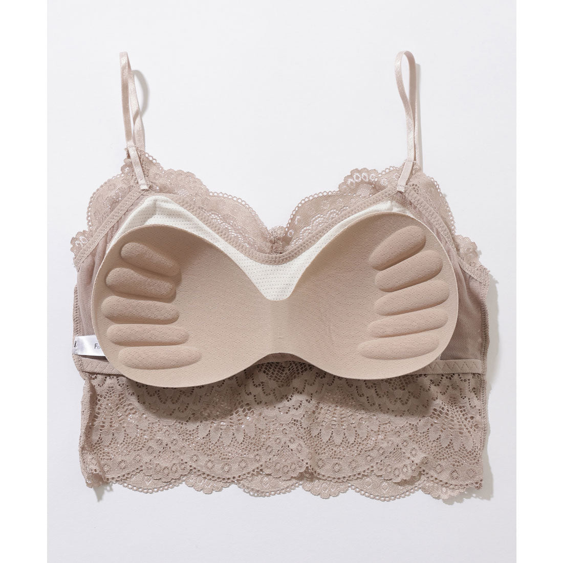 レースレディース Lace Ladies 総レース スカラップ Vネック キャミソール ハーフトップ （ベージュ） ベージュ
