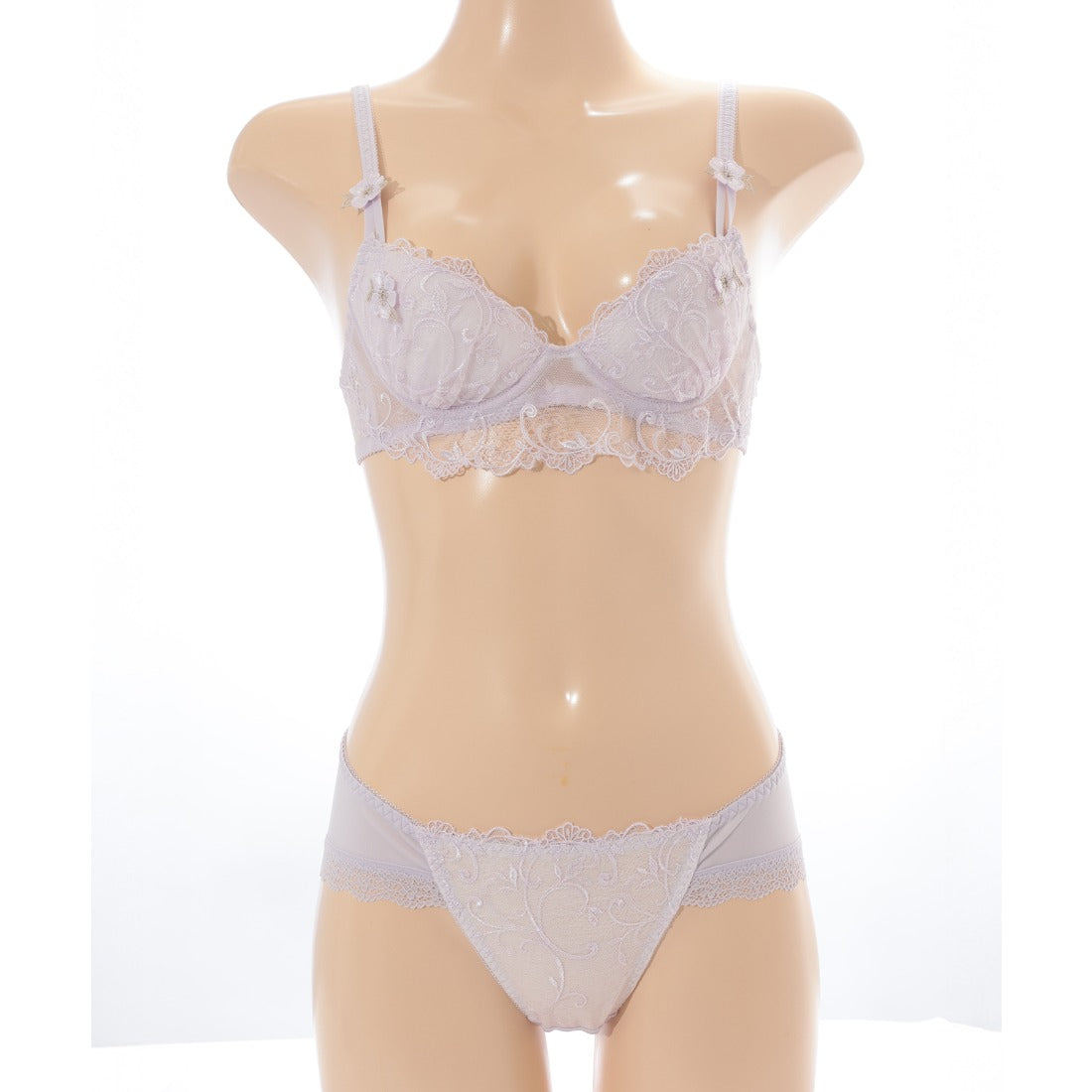 レースレディース Lace Ladies 【2点セット】3D フラワー 付き レーシィ ブラ&ショーツ （ミント） ミント