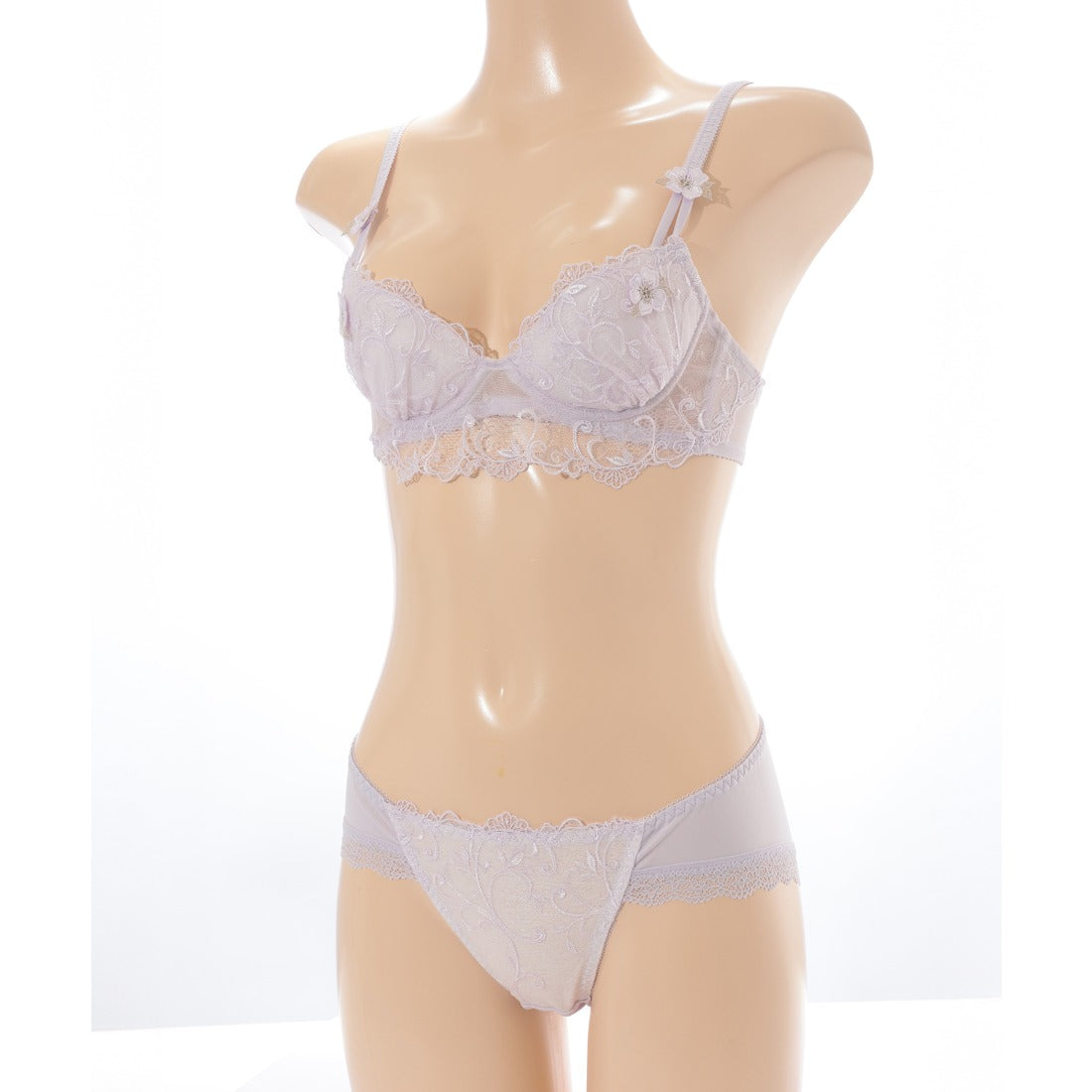 レースレディース Lace Ladies 【2点セット】3D フラワー 付き レーシィ ブラ&ショーツ （ミント） ミント
