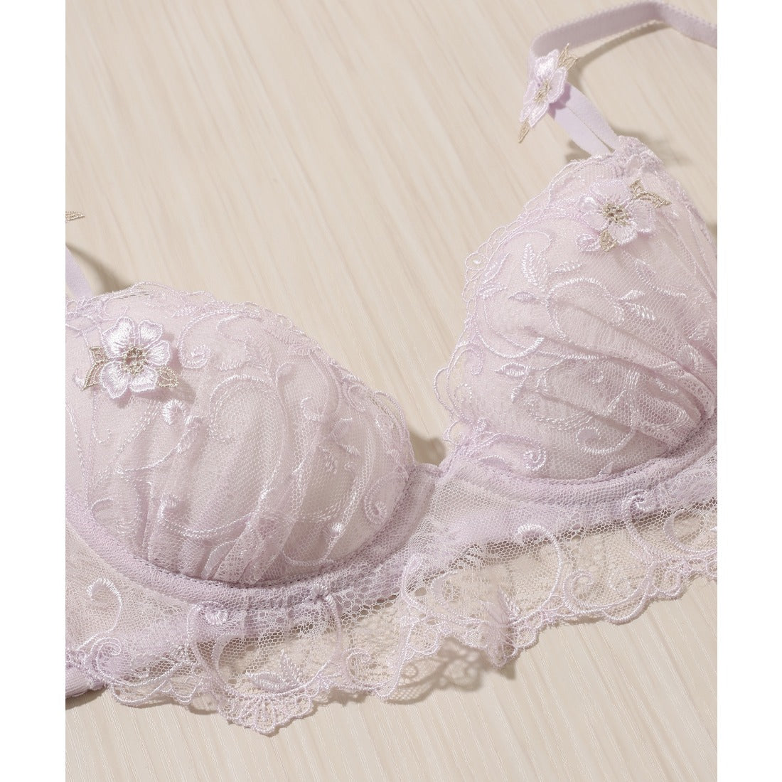 レースレディース Lace Ladies 【2点セット】3D フラワー 付き レーシィ ブラ&ショーツ （ミント） ミント