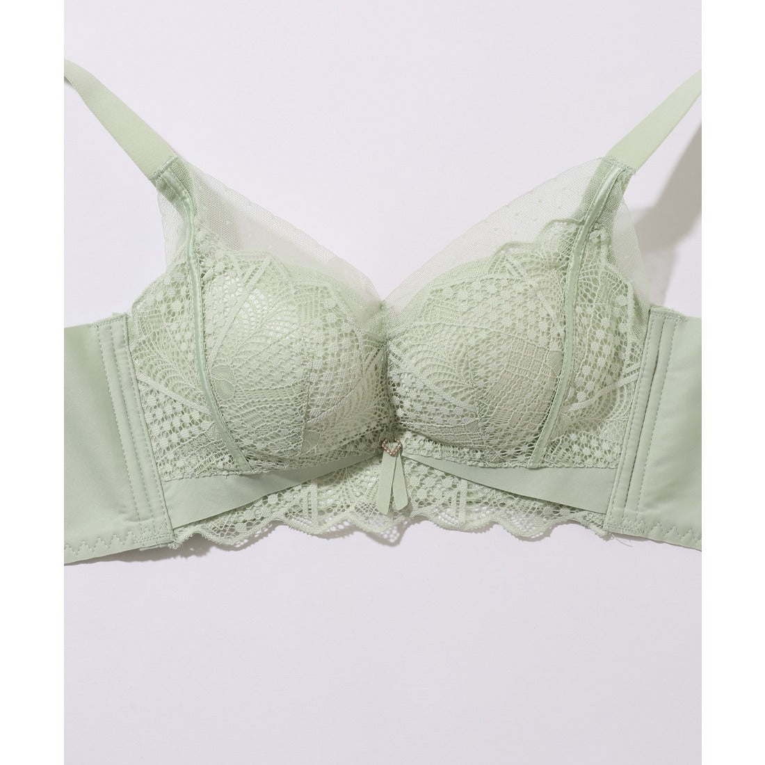 レースレディース Lace Ladies シアー ドッキング 脇高 フルカップ ブラジャー （ブルー） ブルー