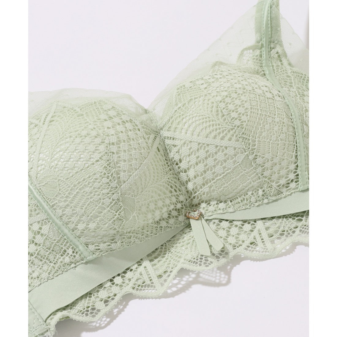 レースレディース Lace Ladies シアー ドッキング 脇高 フルカップ ブラジャー （ブルー） ブルー