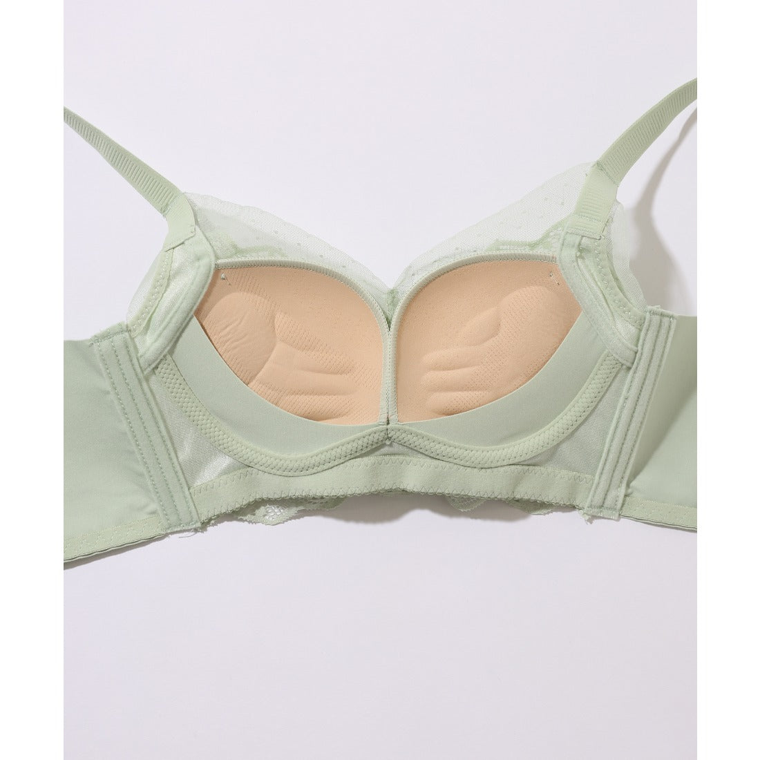 レースレディース Lace Ladies シアー ドッキング 脇高 フルカップ ブラジャー （ブルー） ブルー