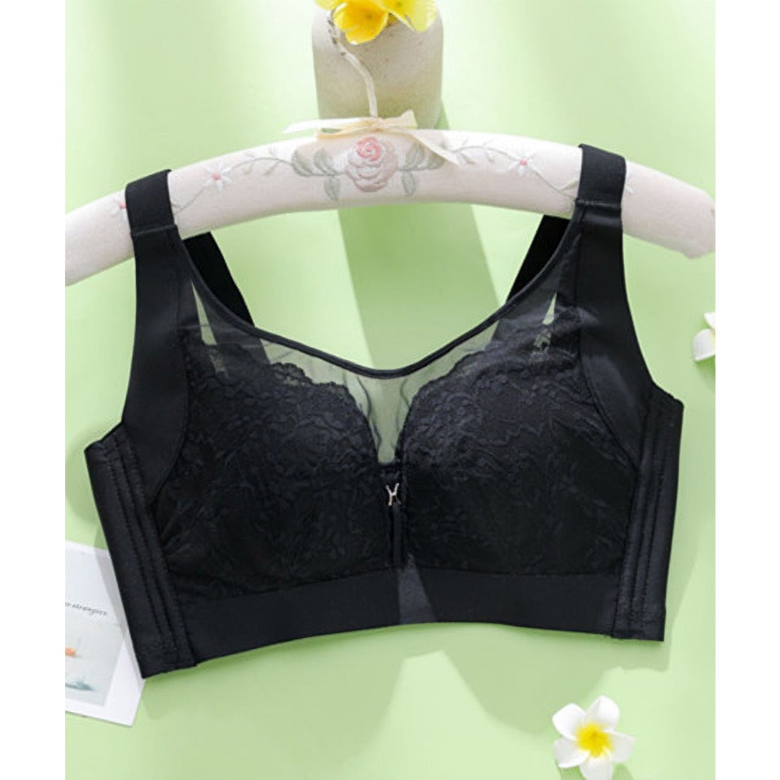レースレディース Lace Ladies シアー ドッキング 脇高 ボリューム ブラジャー （ブラック） ブラック