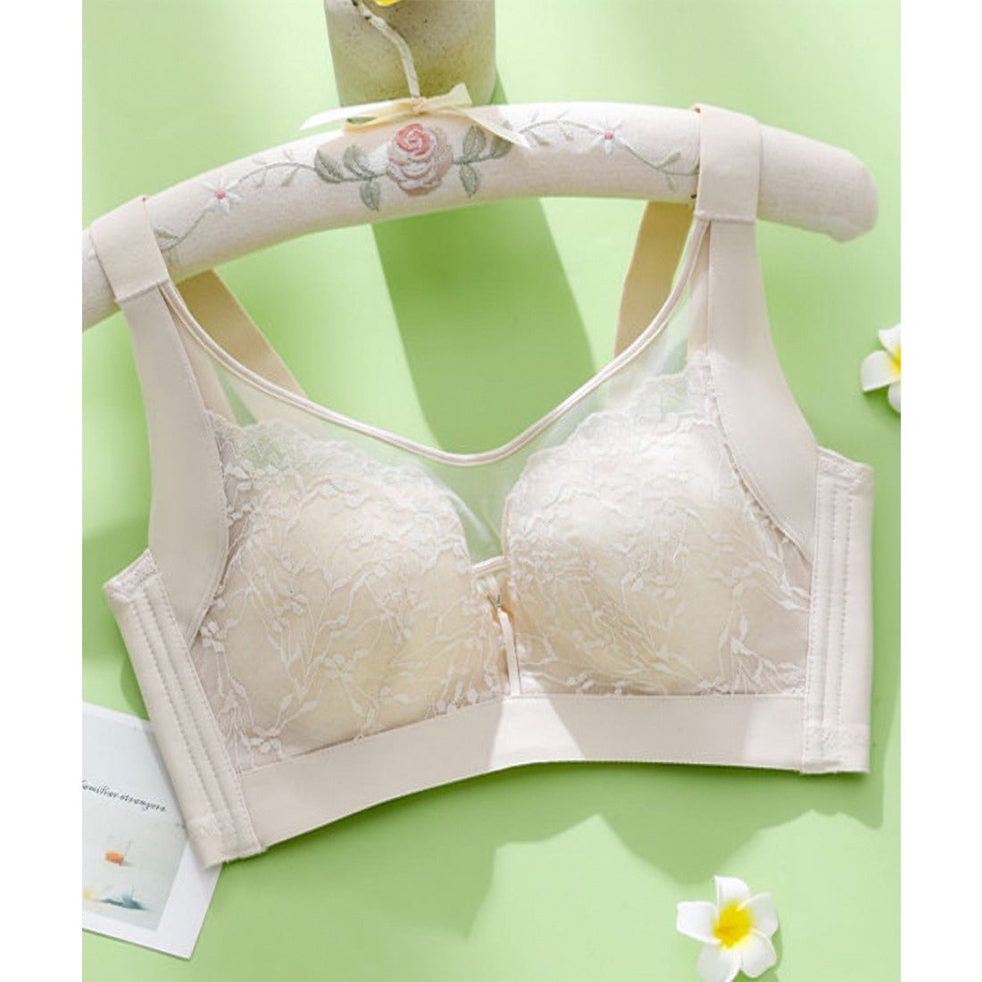 レースレディース Lace Ladies シアー ドッキング 脇高 ボリューム ブラジャー （アイボリー） アイボリー