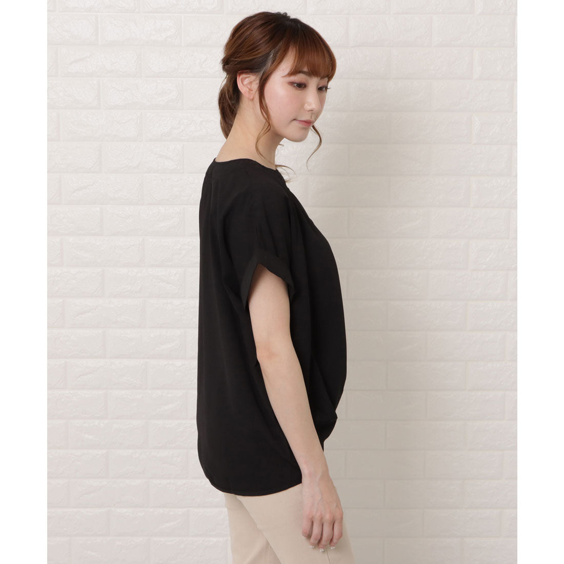 レースレディース Lace Ladies フロントタック半袖スキッパーシャツ
