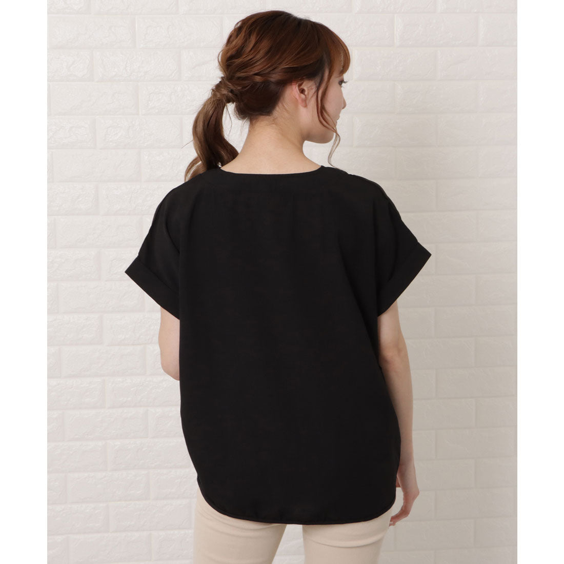 レースレディース Lace Ladies フロントタック半袖スキッパーシャツ