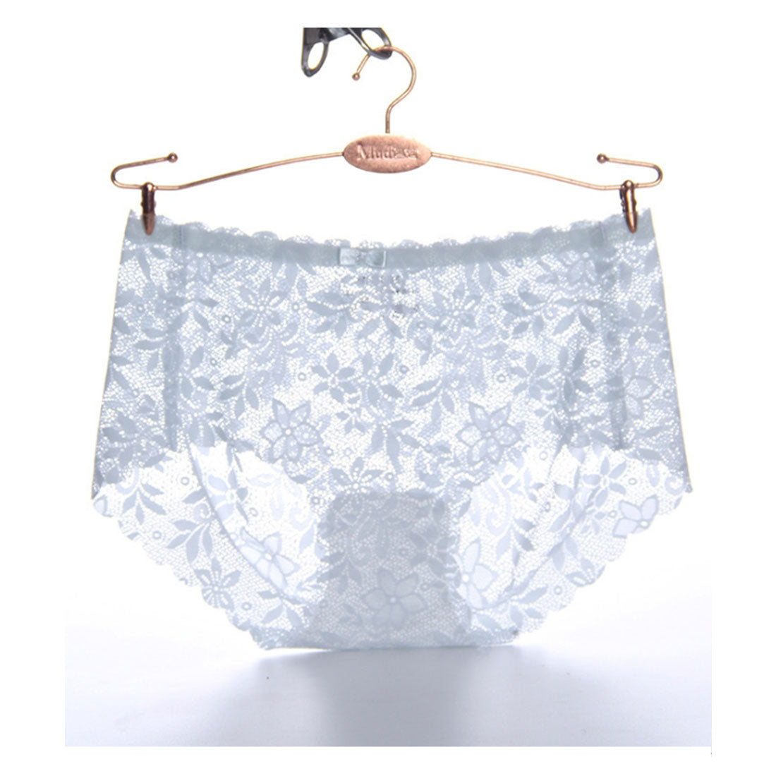 レースレディース Lace Ladies リボン付き総レースヒップハングショーツ【返品不可商品】 （ライトブルー） ライトブルー