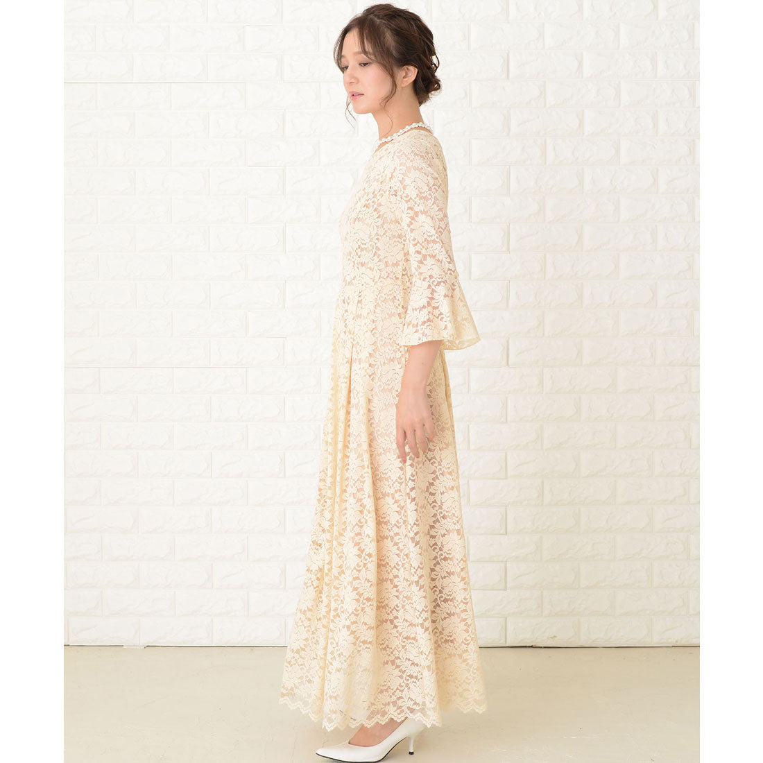 レースレディース Lace Ladies 総レースロングワンピースドレス （アイボリー） アイボリー