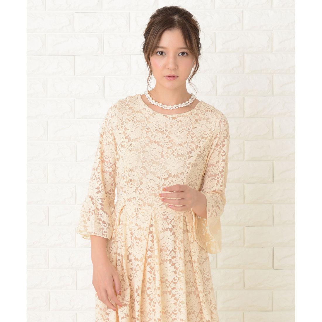 レースレディース Lace Ladies 総レースロングワンピースドレス （アイボリー） アイボリー