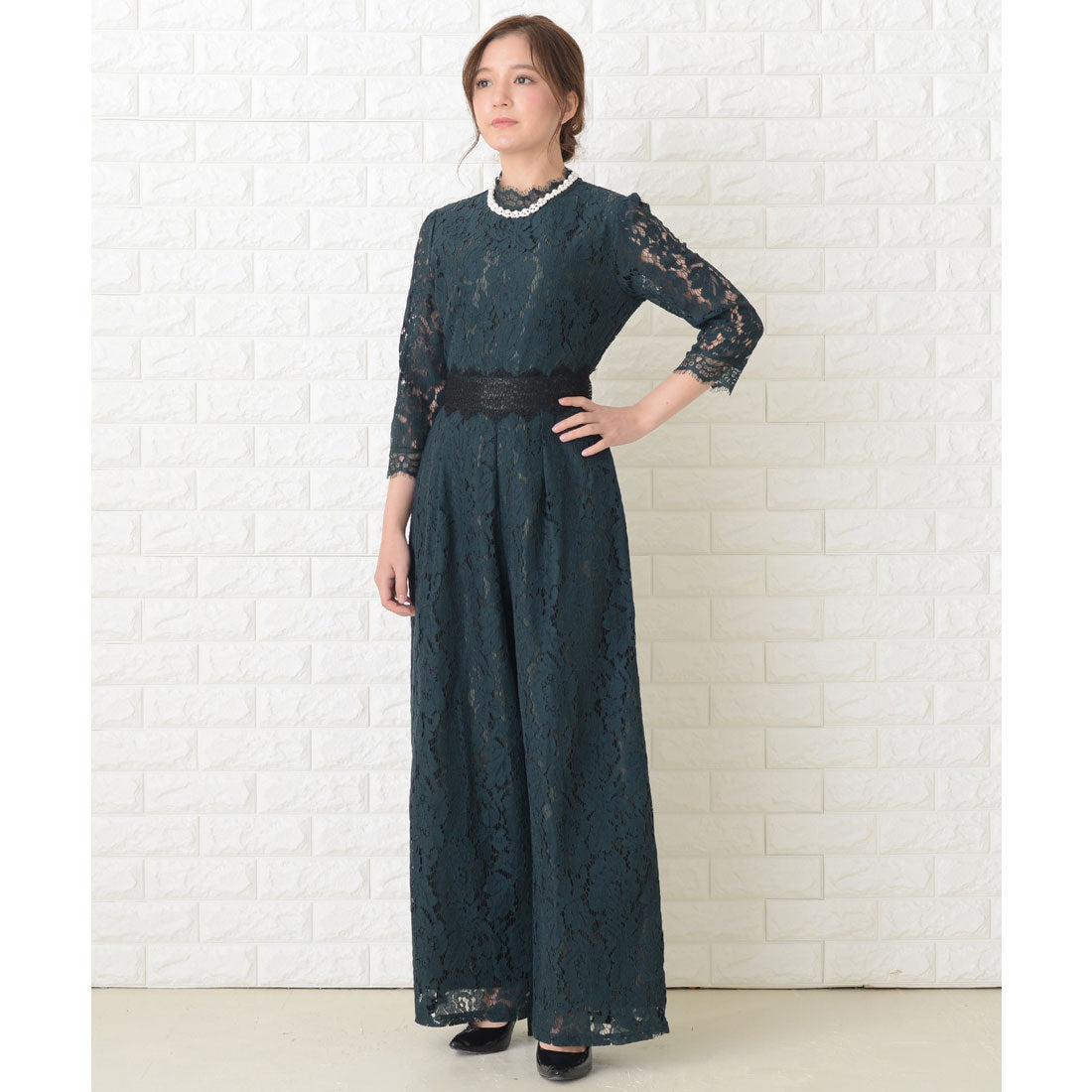 レースレディース Lace Ladies 花柄レースオールインワン・パンツドレス