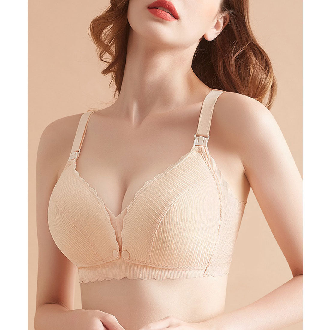 レースレディース Lace Ladies ノンワイヤー ソフトマタニティブラ 2WAYオープン 2枚組