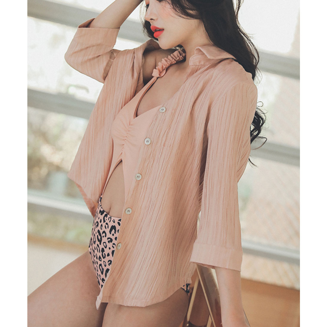 レースレディース Lace Ladies シャツ付き モノキニワンピース 2点セット水着【返品不可商品】