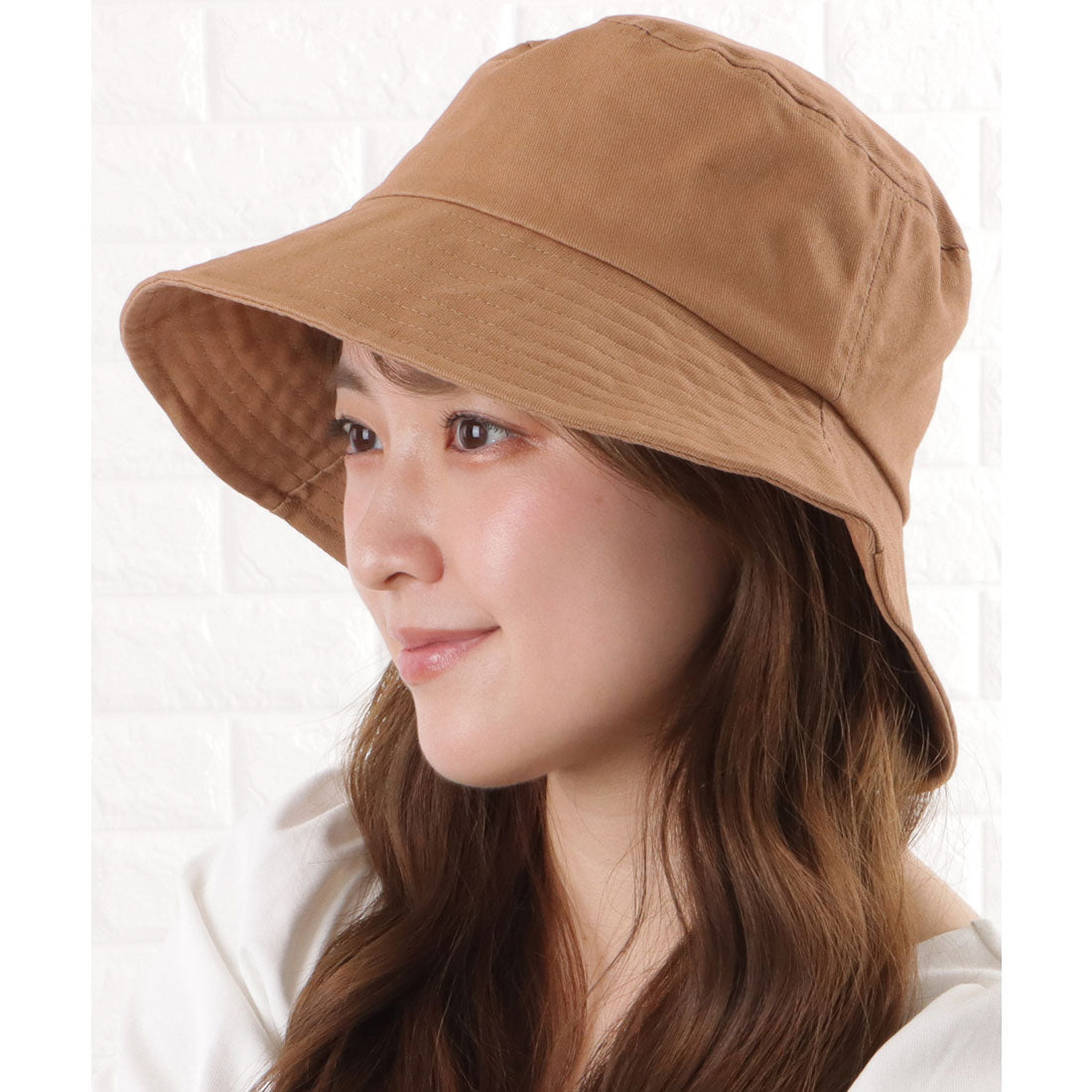 レースレディース Lace Ladies ベーシックカラーバケットハット,ブラウン