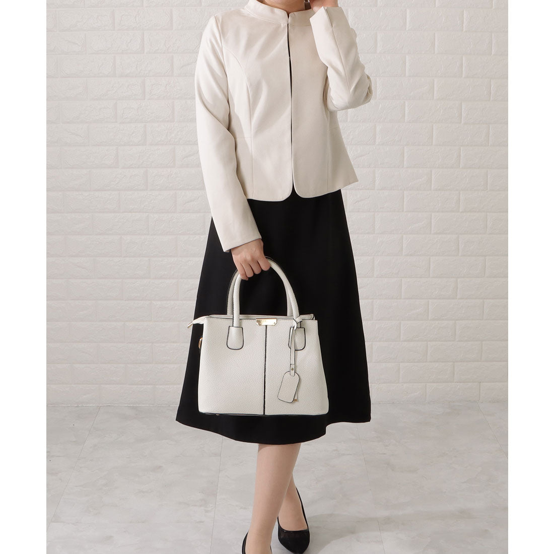 レースレディース Lace Ladies スタンドカラージャケット&セミフレアフェイクレイヤードワンピースセットアップ