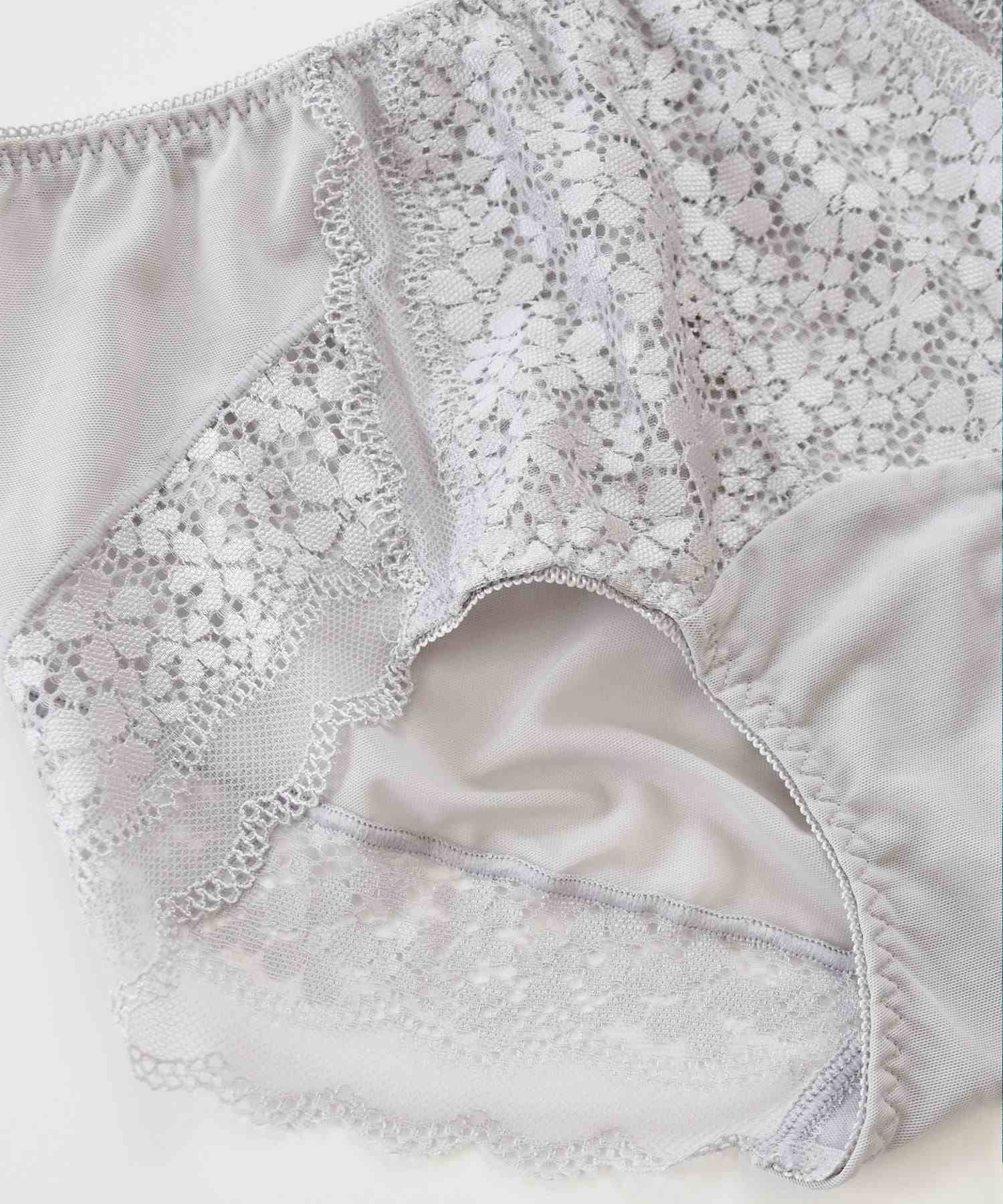 レースレディース Lace Ladies シアー メッシュ ストレッチ レース ショーツ （グレー） グレー