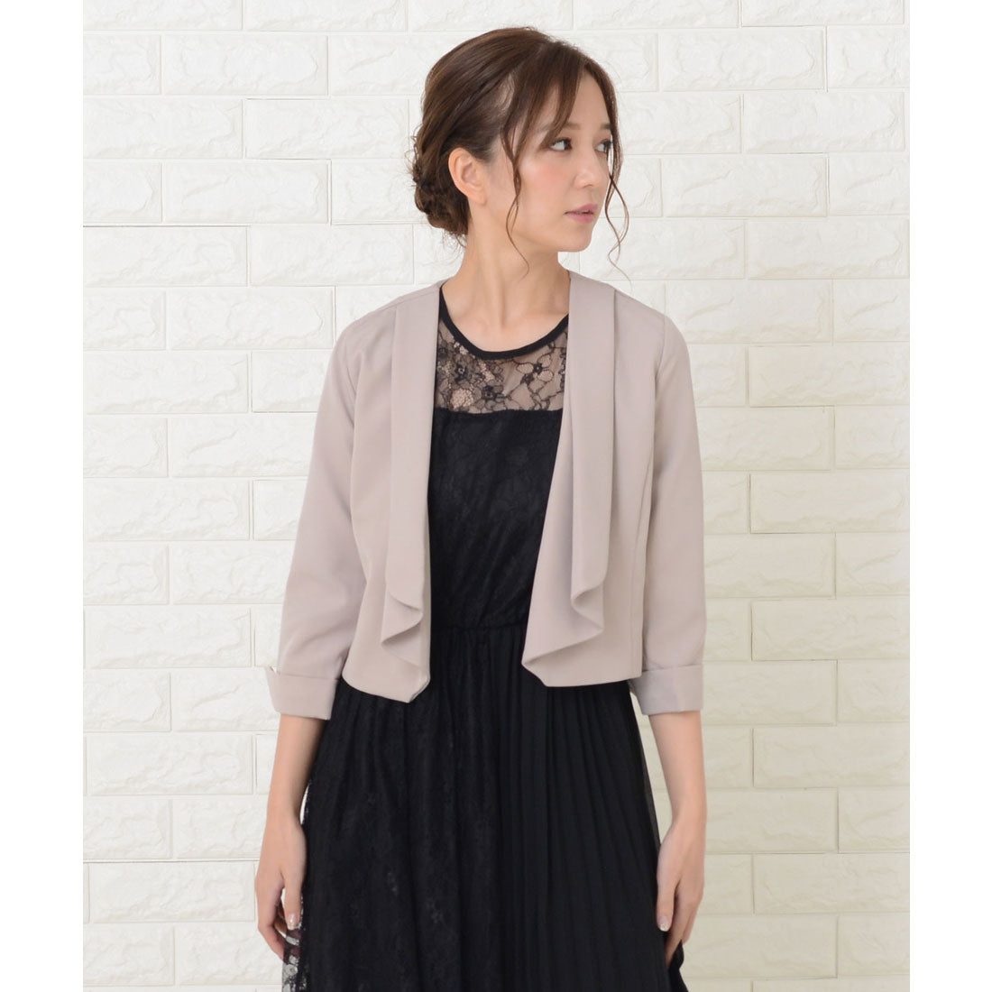 レースレディース Lace Ladies 七分袖シンプルボレロ ジャケット