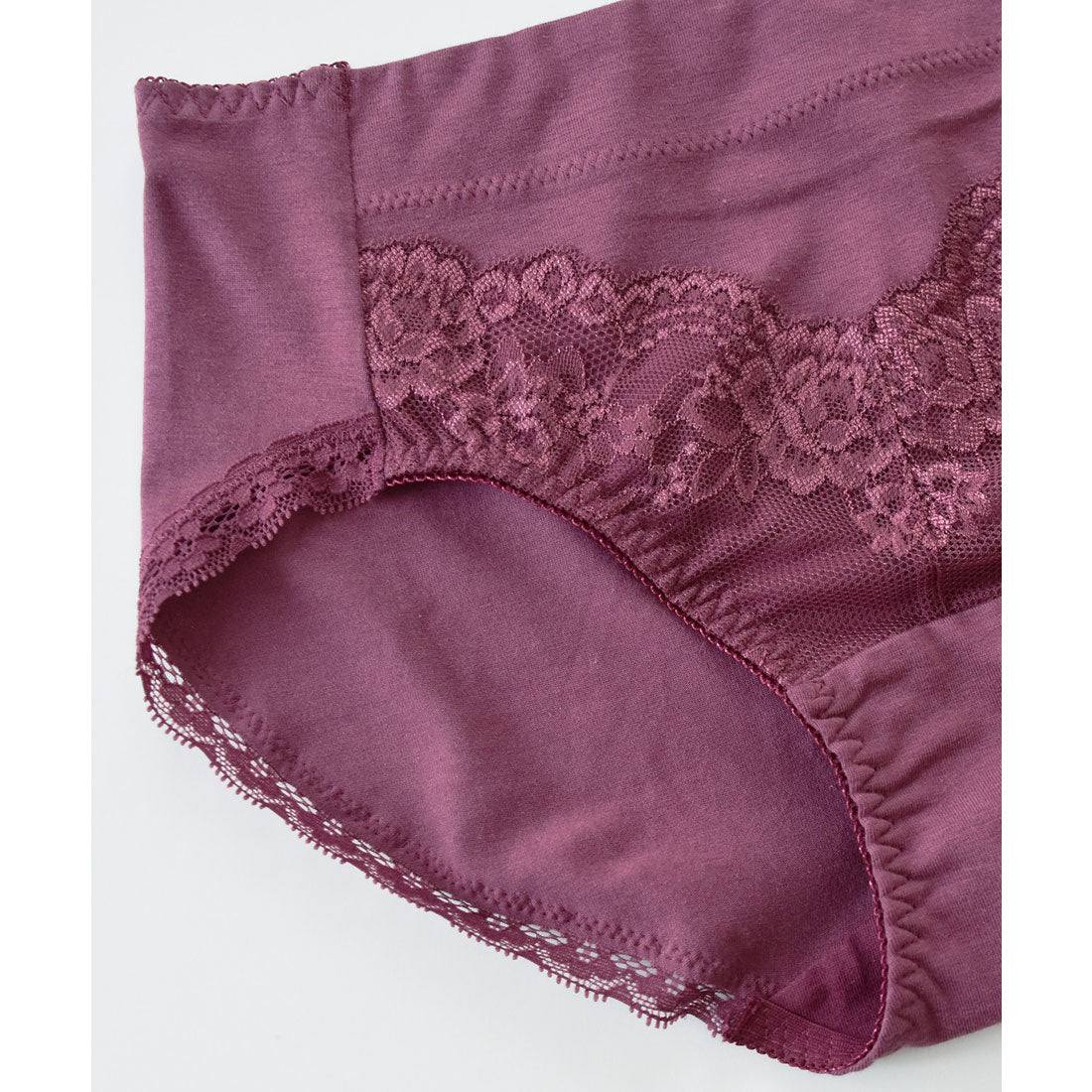 レースレディース Lace Ladies おなかすっぽり ストレッチ ハイウエストショーツ【返品不可商品】 （ワインレッド） ワインレッド