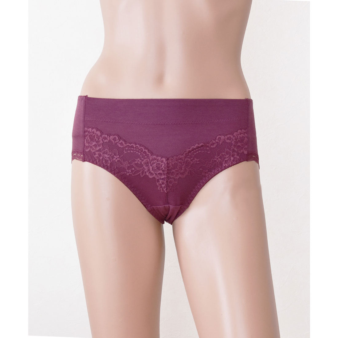 レースレディース Lace Ladies おなかすっぽり ストレッチ ハイウエストショーツ【返品不可商品】 （ワインレッド） ワインレッド