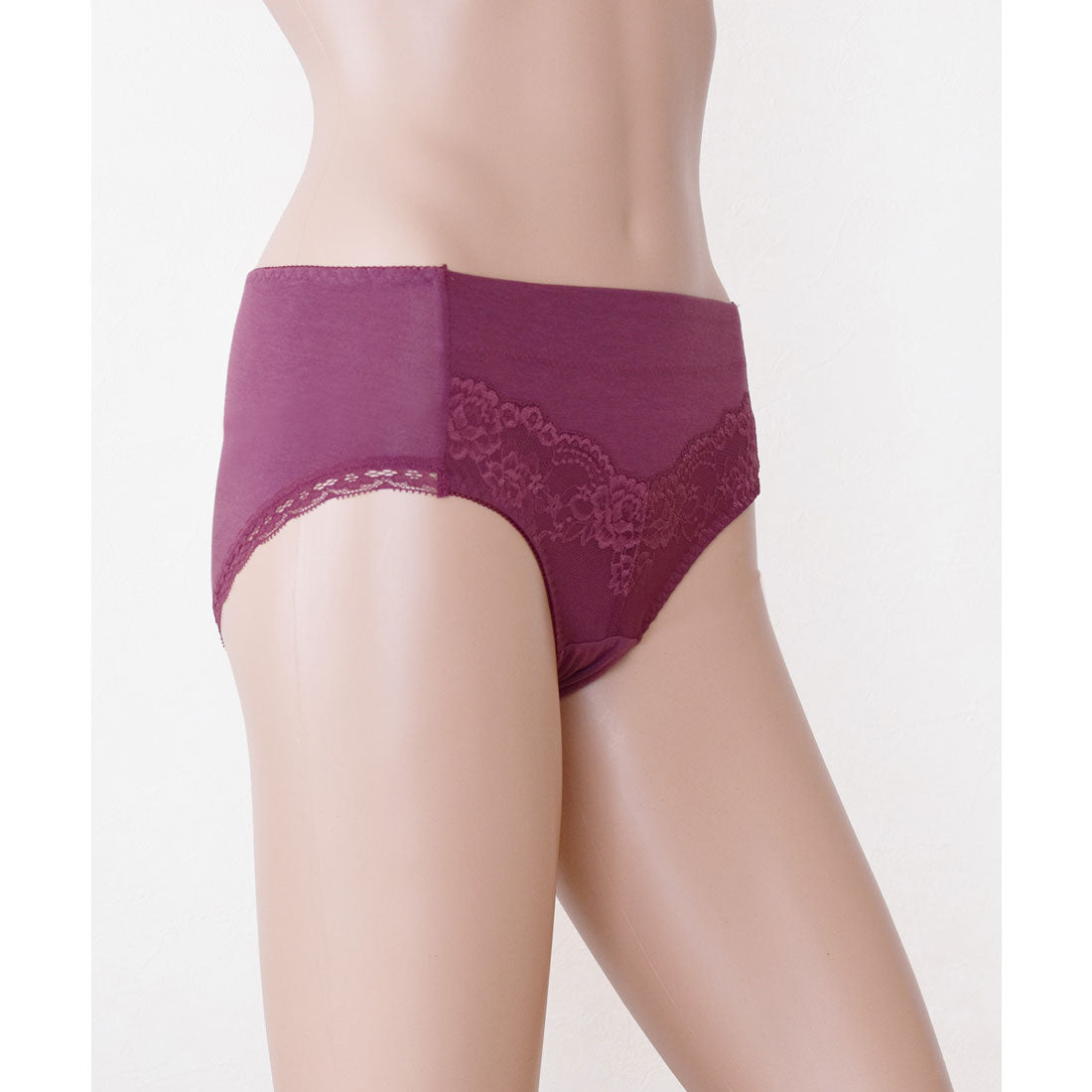 レースレディース Lace Ladies おなかすっぽり ストレッチ ハイウエストショーツ【返品不可商品】 （ワインレッド） ワインレッド