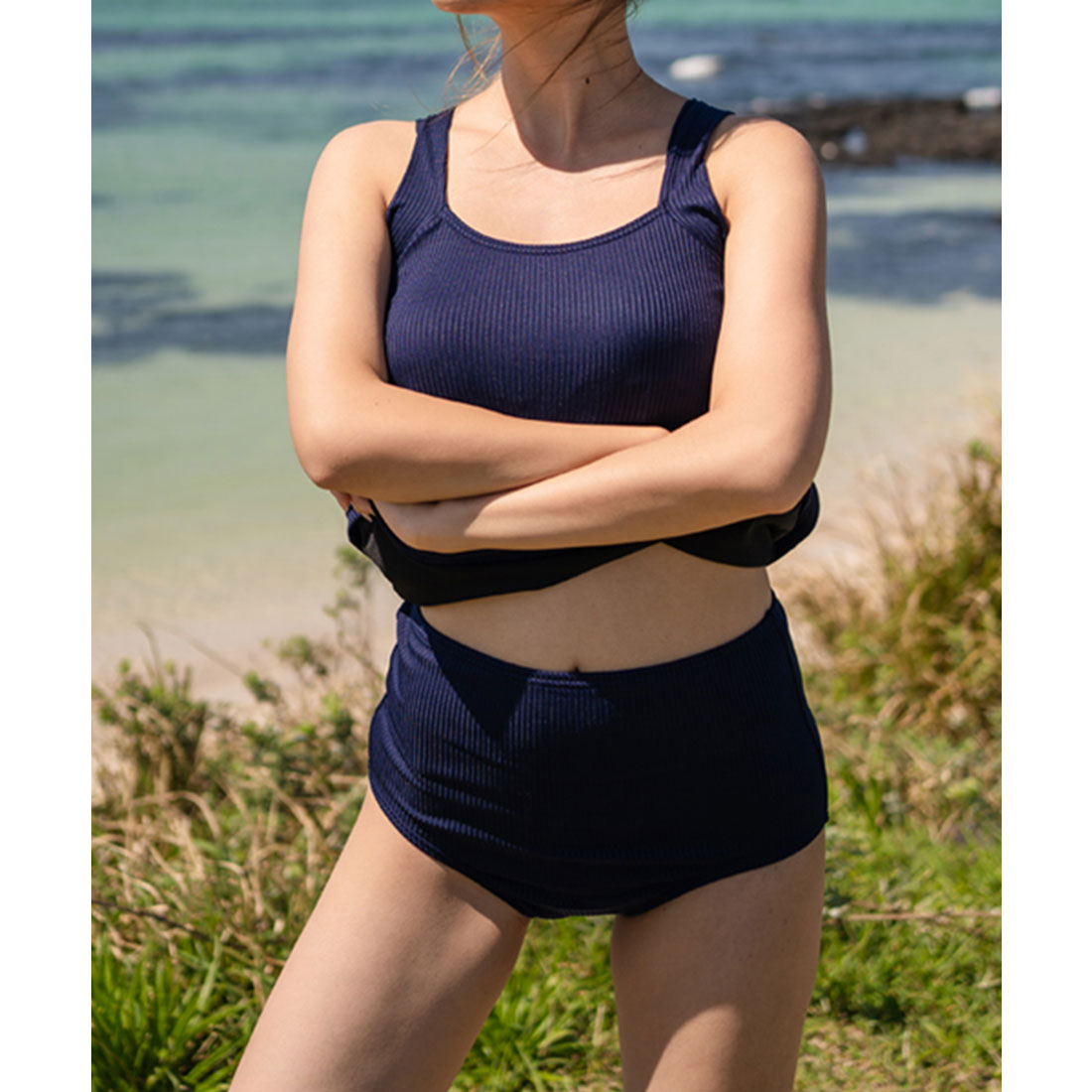 レースレディース Lace Ladies タンキニ 半袖 ショートパンツ付き 4点セット水着