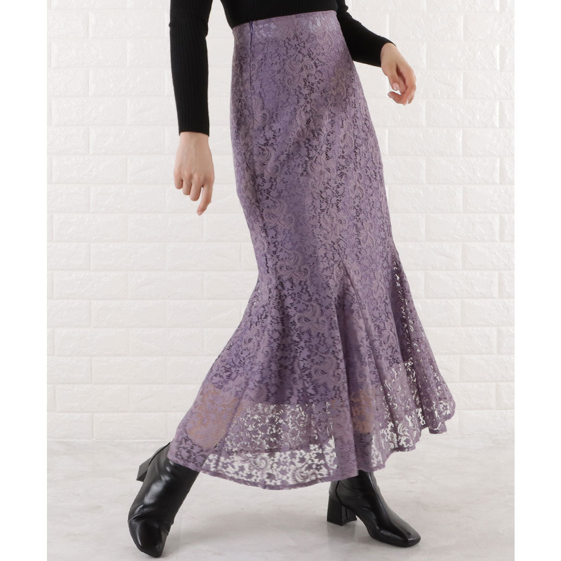 レースレディース Lace Ladies 総レースマーメイドフレアスカート
