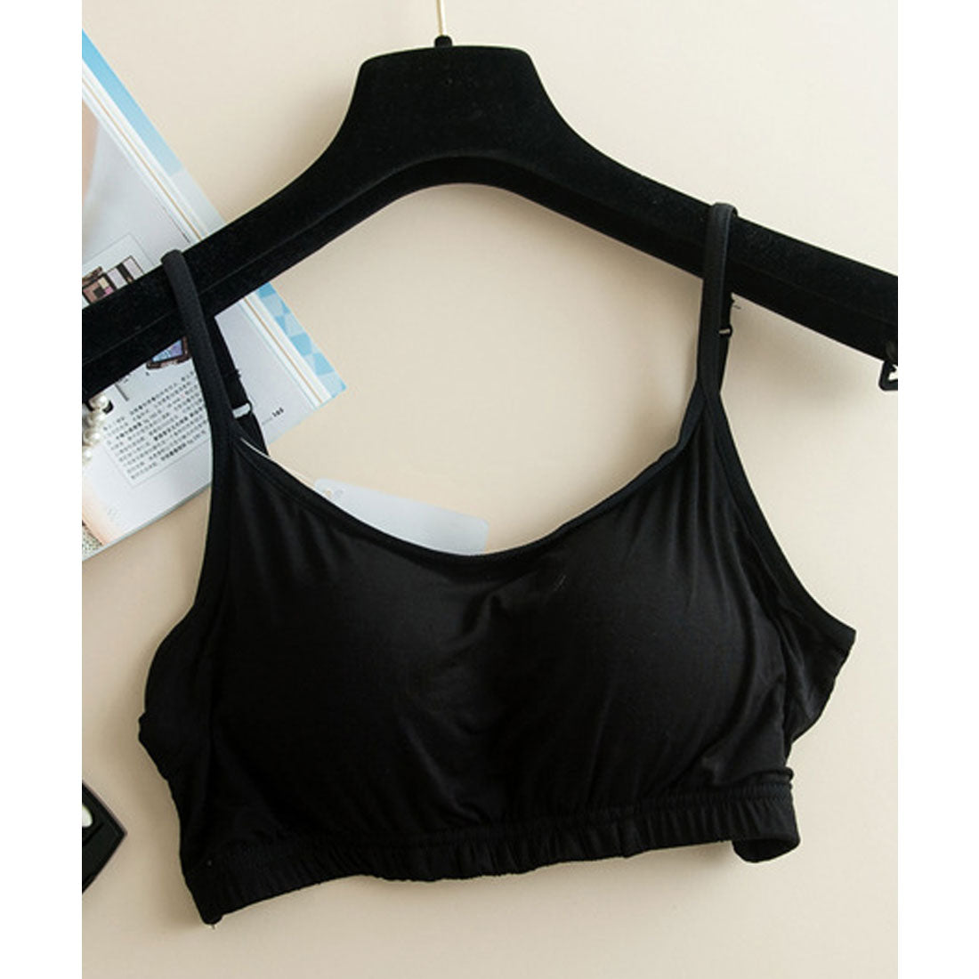 レースレディース Lace Ladies ノンワイヤーカップ付きブラジャー,ブラック