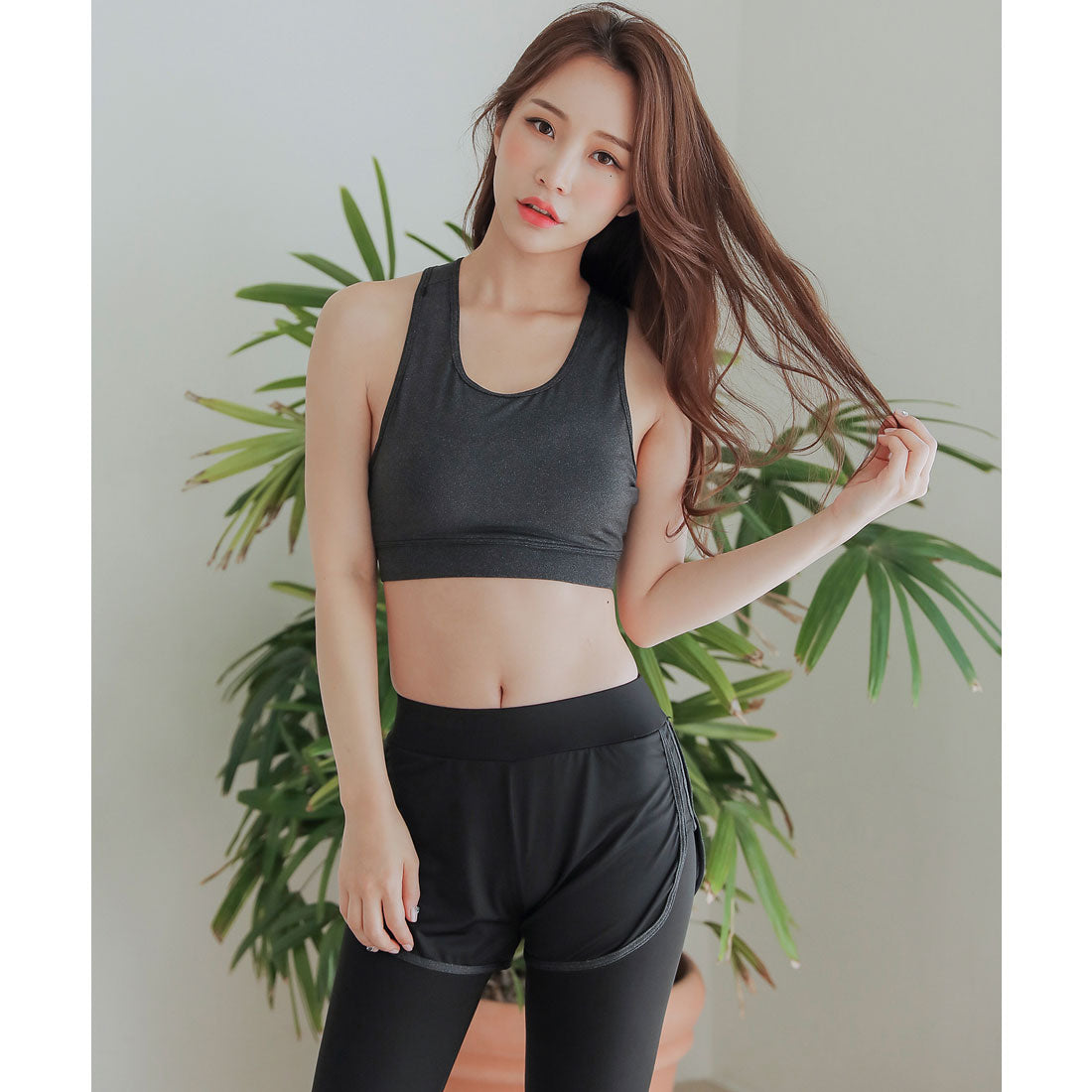 レースレディース Lace Ladies ラッシュガード レギンス付きショートパンツセパレート水着3点セット