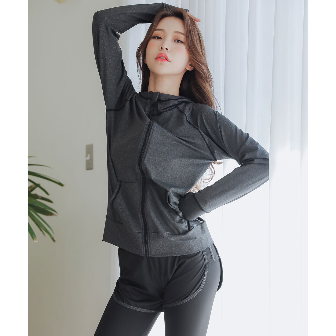 レースレディース Lace Ladies ラッシュガード レギンス付きショートパンツセパレート水着3点セット