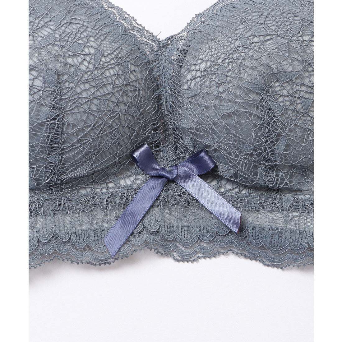 レースレディース Lace Ladies レース切替リボン付きノンワイヤーブラ&ショーツセット【返品不可商品】 （アイボリー） アイボリー