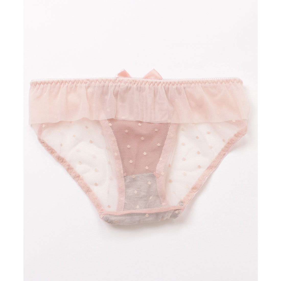 レースレディース Lace Ladies サテンリボン花柄フリルノンワイヤーブラ&ショーツセット【返品不可商品】 （レッド） レッド