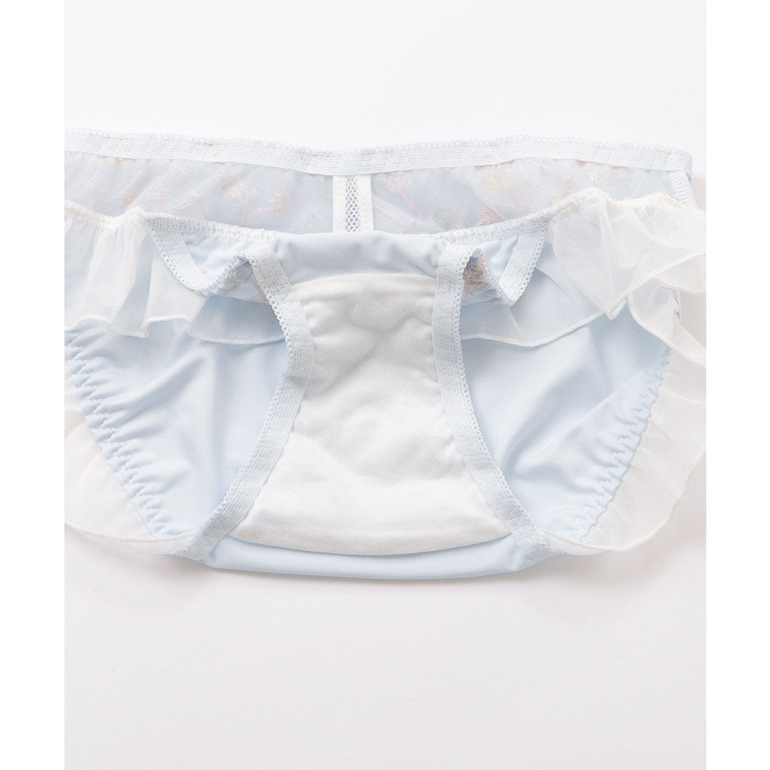 レースレディース Lace Ladies シフォンフリルブーケ刺繍ブラ&ショーツセット【返品不可商品】 （ピンク） ピンク