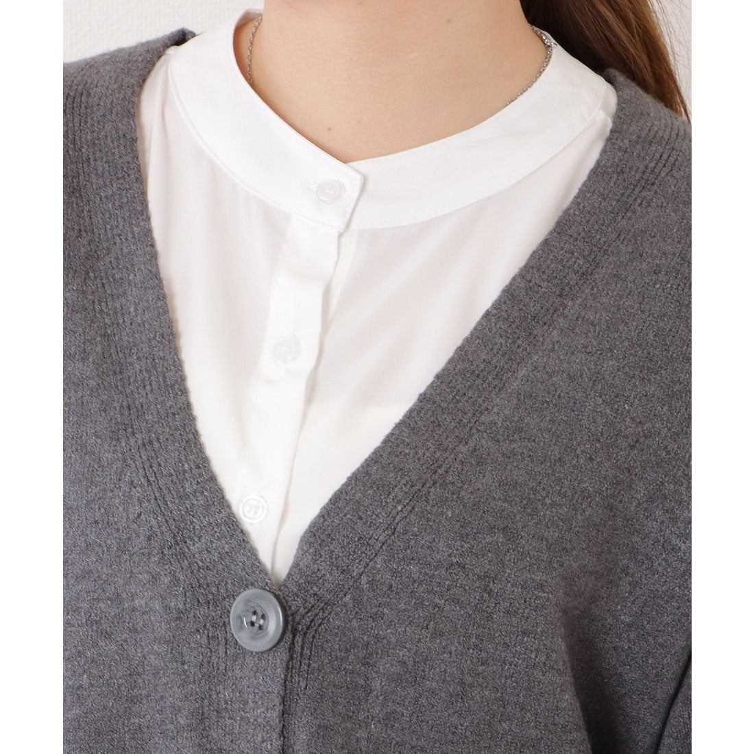 レースレディース Lace Ladies ベーシックVネック長袖ニットカーディガン （ベージュ） ベージュ