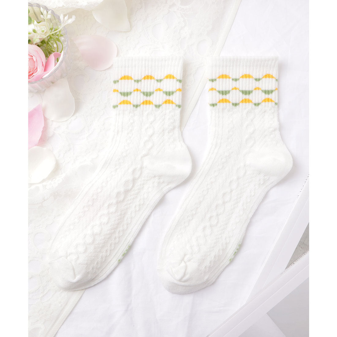 レースレディース Lace Ladies 【5足セット】ガーリーモチーフバラエティクルーソックス