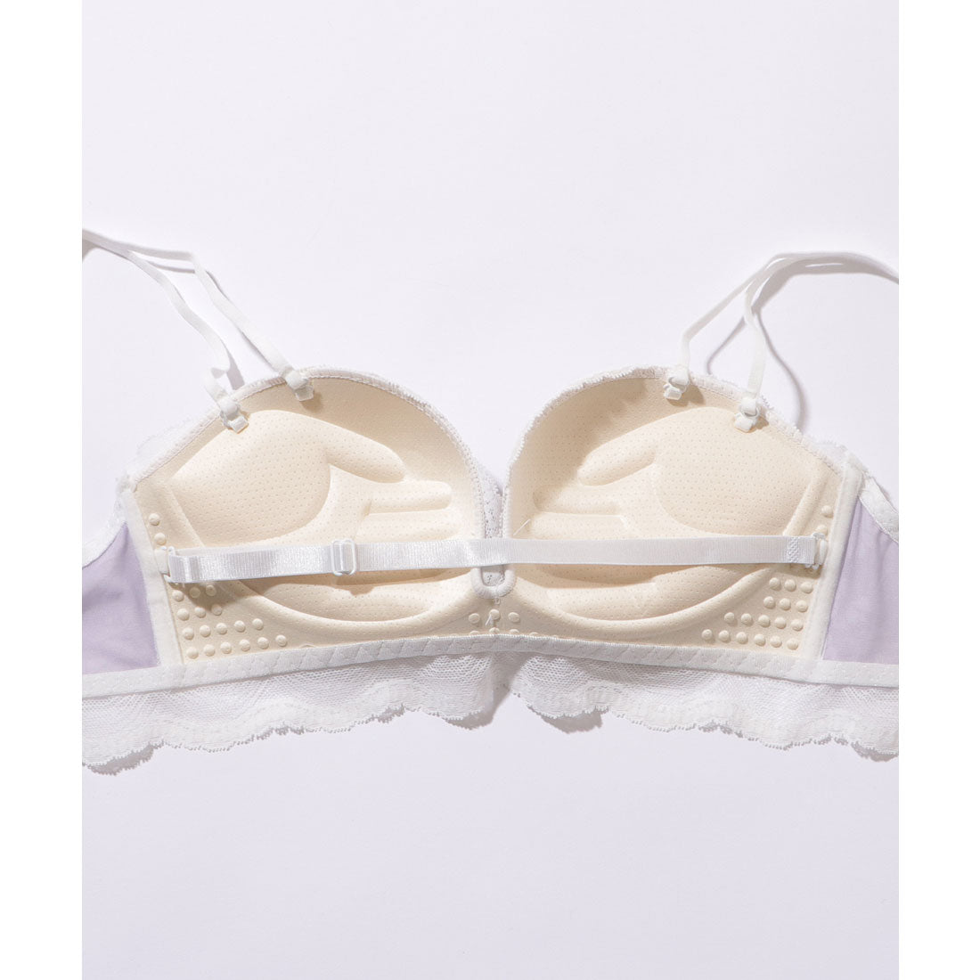 レースレディース Lace Ladies 2WAY ストラップ フラワー レース スカラップ 1/2 ブラジャー【返品不可商品】 （ブルー） ブルー