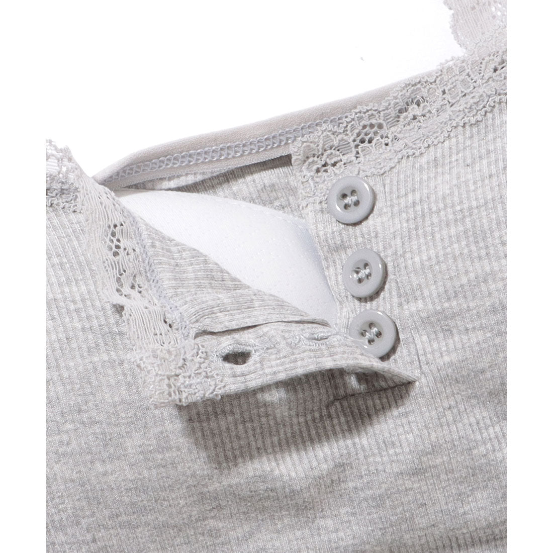 レースレディース Lace Ladies ヘンリーネック レーシィ クロップド カップ付き タンクトップ （ブラック） ブラック