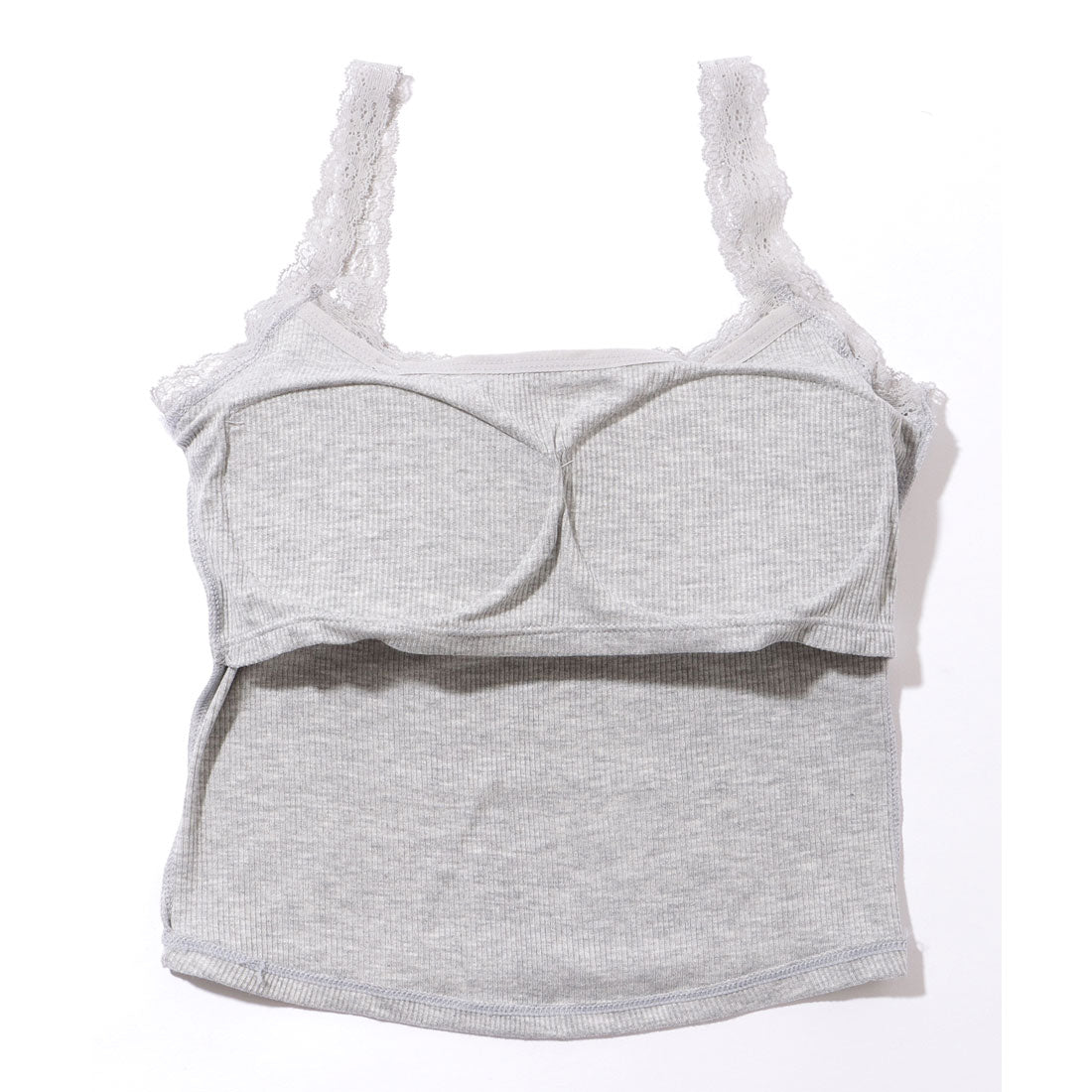 レースレディース Lace Ladies ヘンリーネック レーシィ クロップド カップ付き タンクトップ （ブラック） ブラック