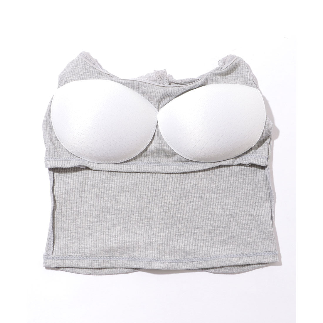 レースレディース Lace Ladies ヘンリーネック レーシィ クロップド カップ付き タンクトップ （ブラック） ブラック