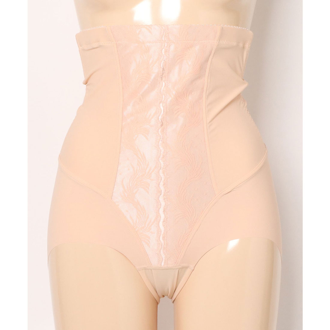 レースレディース Lace Ladies フロント レース ハイウエスト ガードル ショーツ【返品不可商品】 （ベージュ） ベージュ