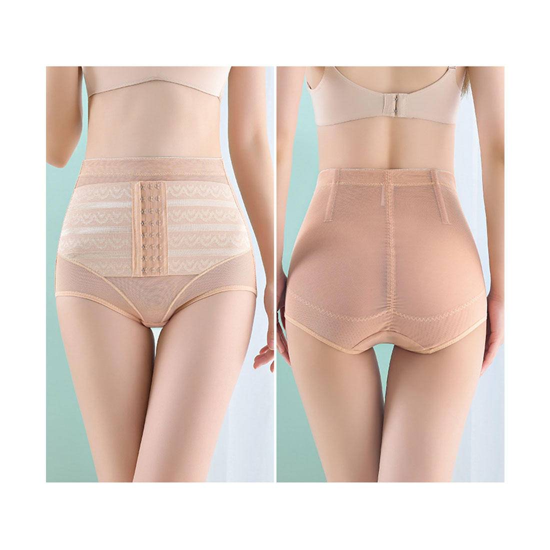 レースレディース Lace Ladies 1分丈 8列ホック シェイプアップ ガードル【返品不可商品】 （ベージュ） ベージュ