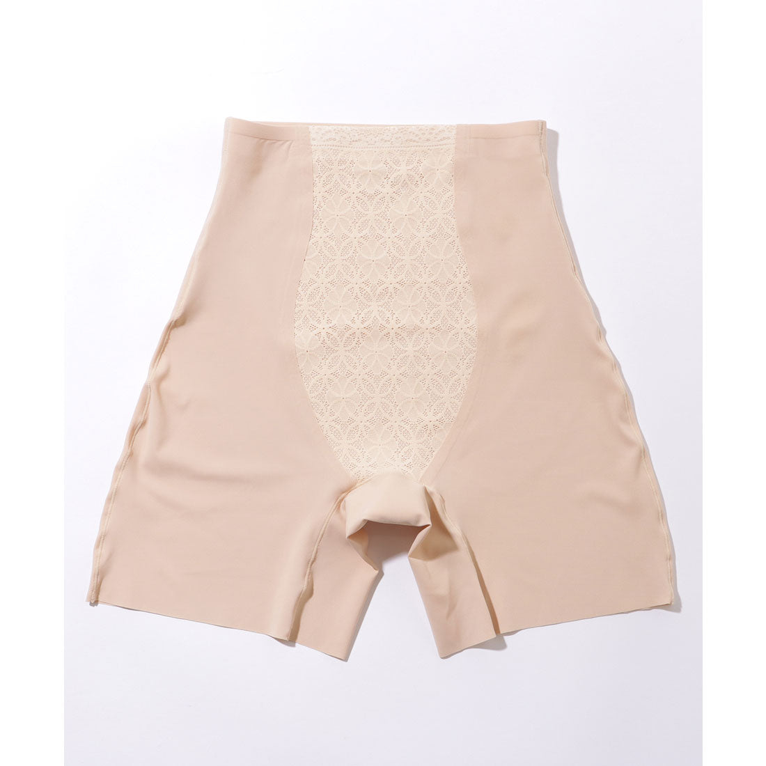 レースレディース Lace Ladies ハイウエスト シームレス 3分丈 シンプル ボディシェイパー【返品不可商品】 （ベージュ） ベージュ