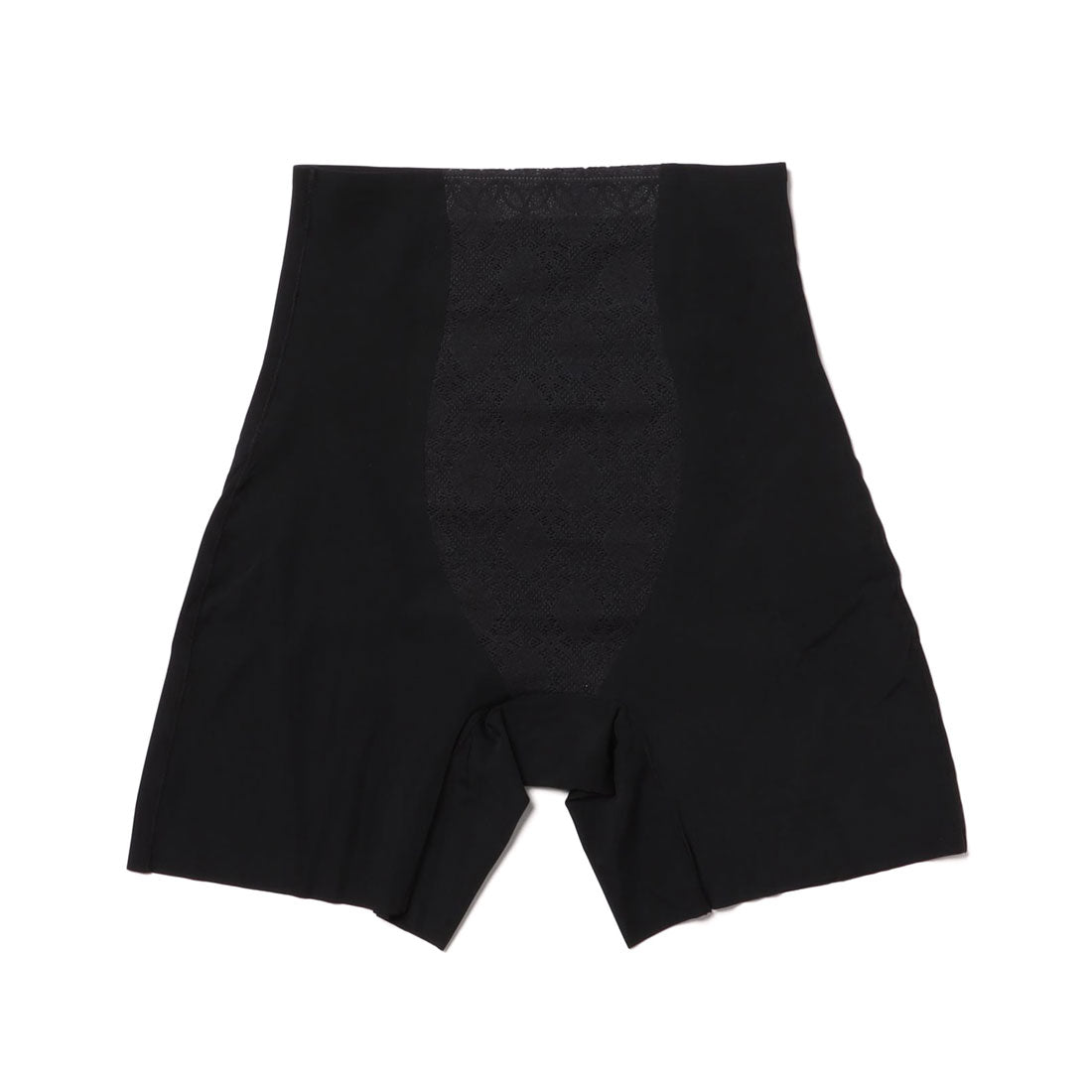 レースレディース Lace Ladies ハイウエスト シームレス 3分丈 シンプル ボディシェイパー【返品不可商品】 （ブラック） ブラック