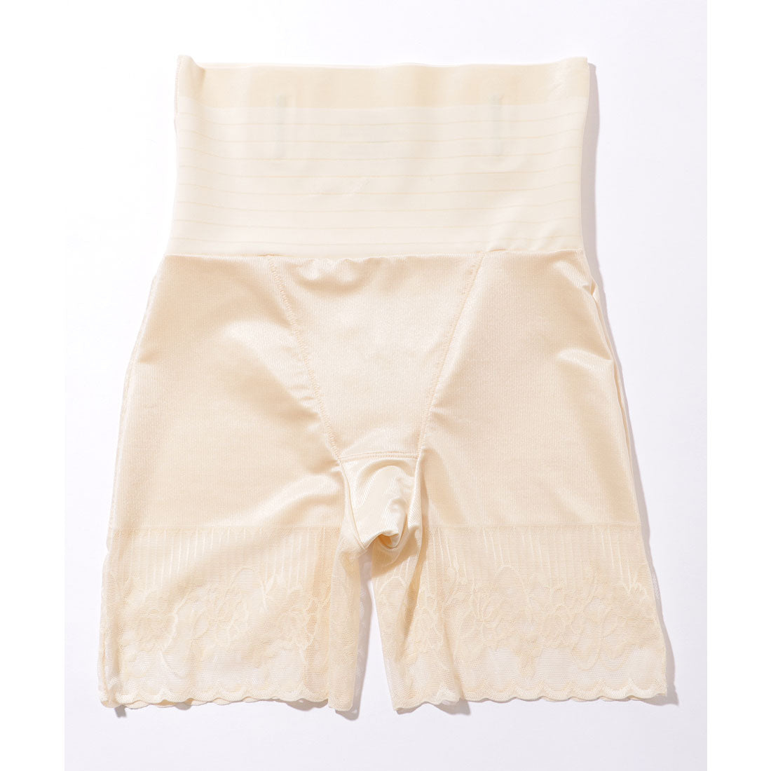 レースレディース Lace Ladies フラワー レース 3分丈 ハイウエスト ガードル【返品不可商品】 （ベージュ） ベージュ