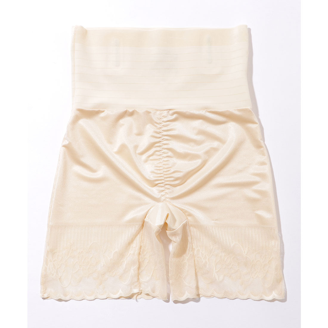 レースレディース Lace Ladies フラワー レース 3分丈 ハイウエスト ガードル【返品不可商品】 （ベージュ） ベージュ